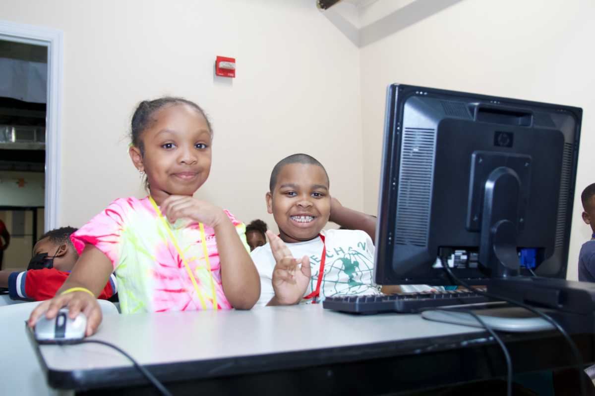 Students participating in after-school tutoring